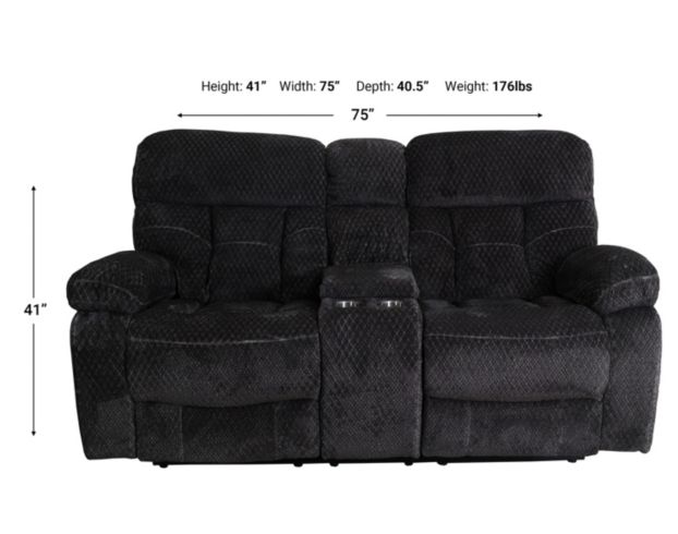 New Classic Bravo Charcoal Power Recline Loveseat with Console large image number 8