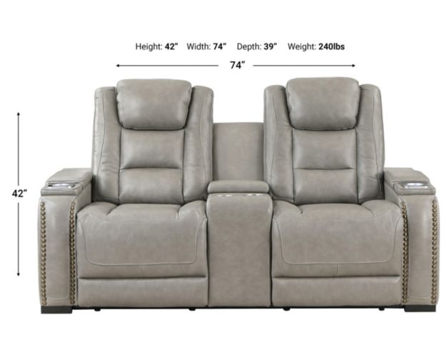 New Classic Breckenridge Leather Power Reclining Loveseat with Console large image number 8