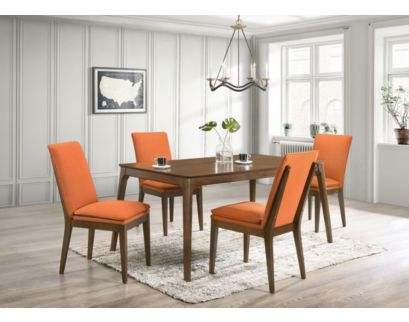 New Classic Maggie Walnut 5-Piece Dining Set