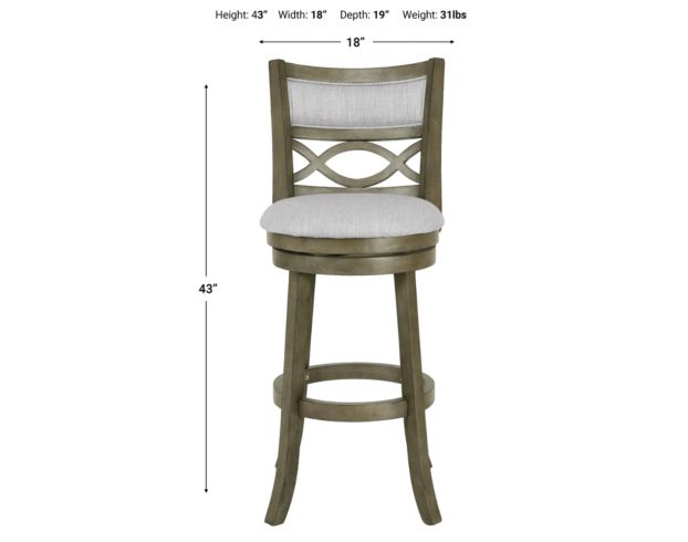 New Classic Manchester Antique Gray with Fabric Seat Barstool large image number 6