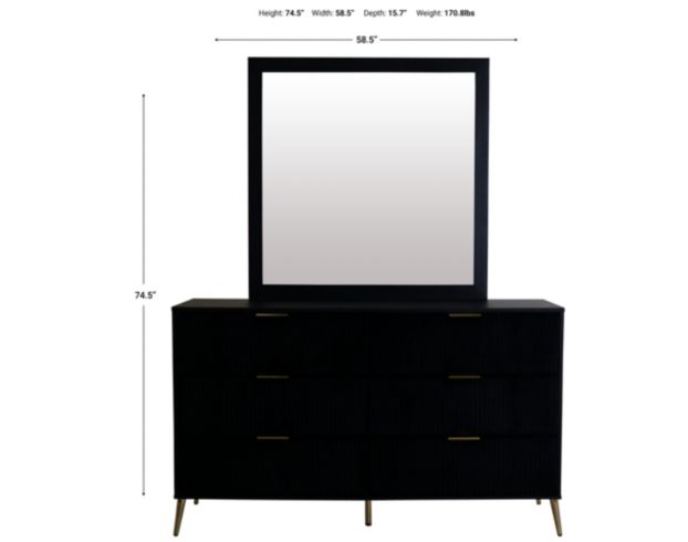 New Classic Kailani Black Dresser with Mirror large image number 5