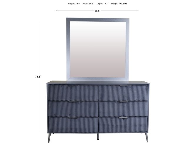 New Classic Kailani Gray Dresser with Mirror large image number 6
