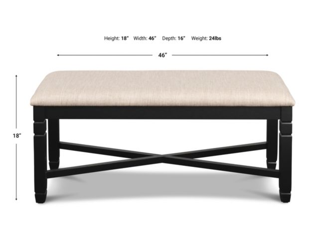 New Classic Prairie Point Black Dining Bench large image number 5