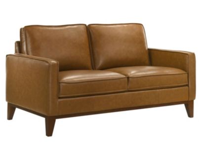 New Classic Caspar Caramel Genuine Leather Loveseat