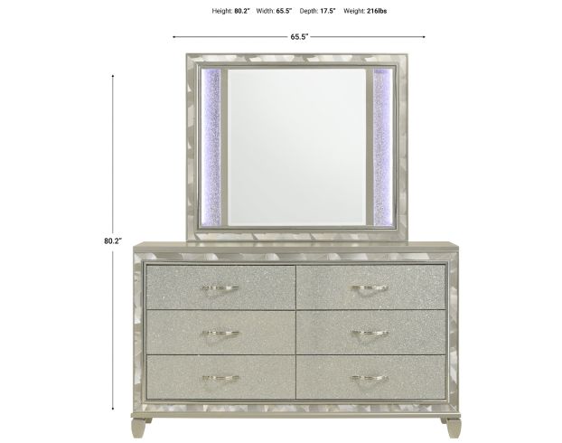 New Classic Radiance Silver Dresser with Mirror large image number 6