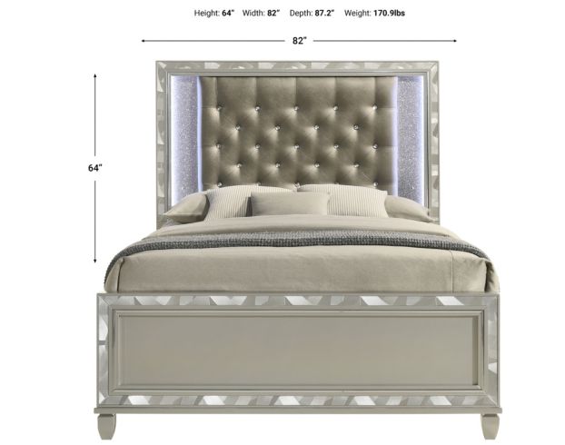 New Classic Radiance Silver 4-Piece King Bedroom Set large image number 8