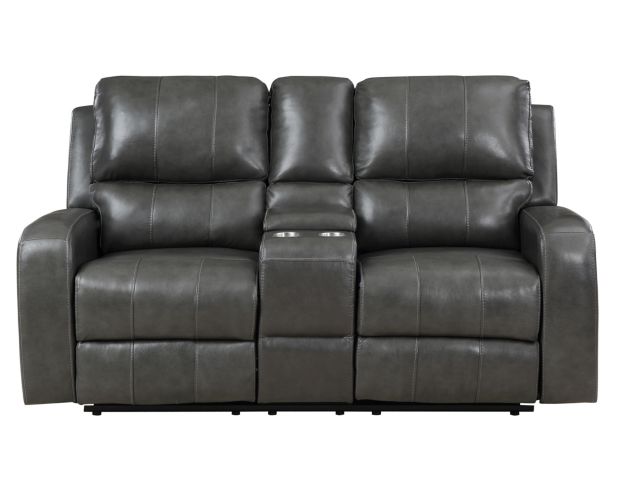 New Classic Linton Leather Reclining Loveseat with Console large image number 1