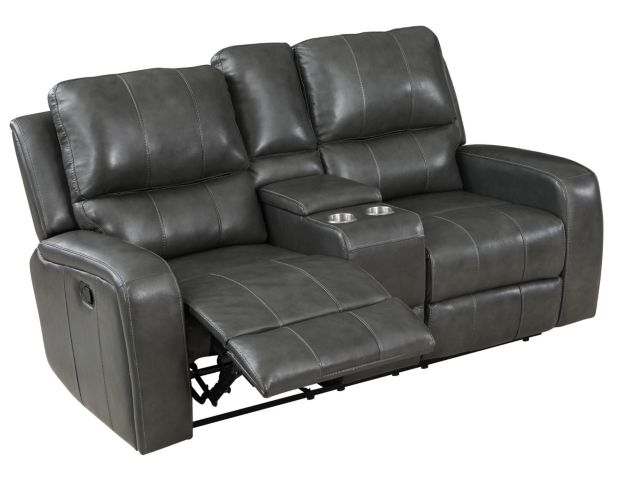 New Classic Linton Leather Reclining Loveseat with Console large image number 3