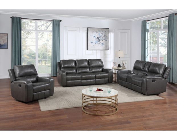 New Classic Linton Leather Reclining Loveseat with Console large image number 8
