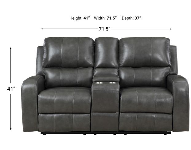 New Classic Linton Leather Reclining Loveseat with Console large image number 9