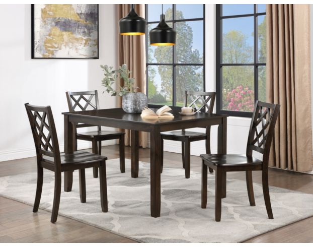 New Classic Trellis Brown 5-Piece Dining Set large image number 9