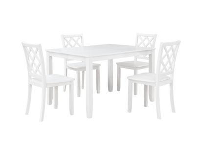 New Classic Trellis White 5-Piece Dining Set