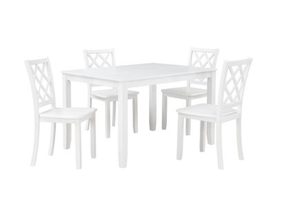 New Classic Trellis White 5-Piece Dining Set