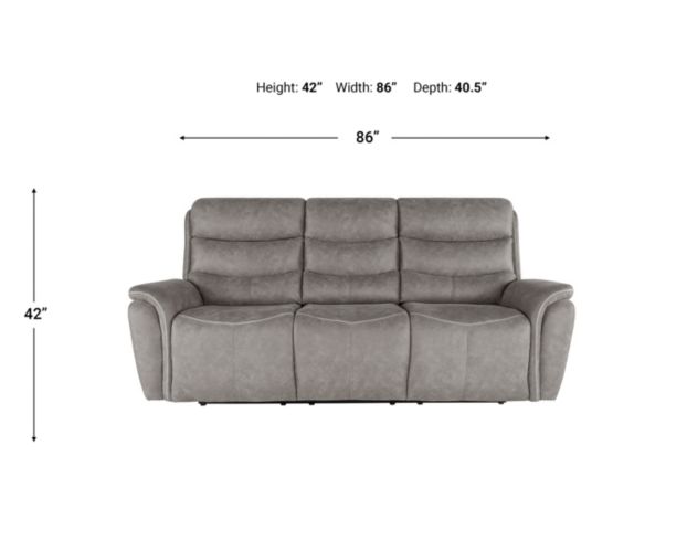 New Classic Home Furnishings Kamari Gray Reclining Sofa large image number 7