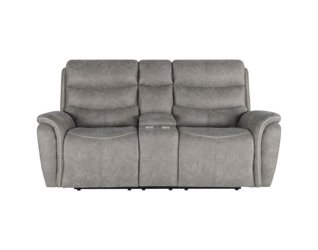 New Classic Home Furnishings Kamari Gray Reclining Console Loveseat large image number 1