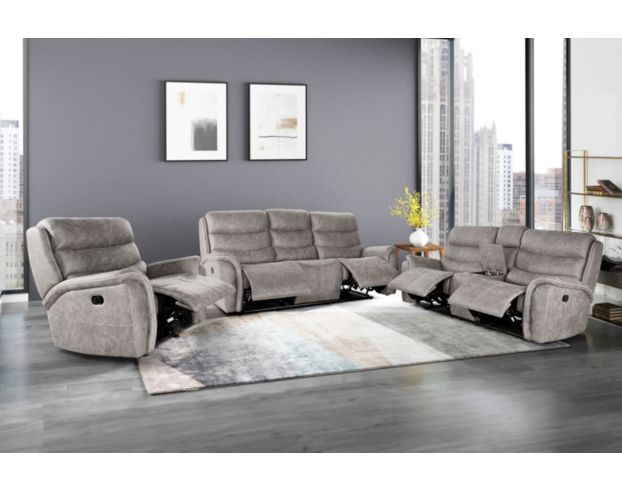 New Classic Home Furnishings Kamari Gray Reclining Console Loveseat large image number 2