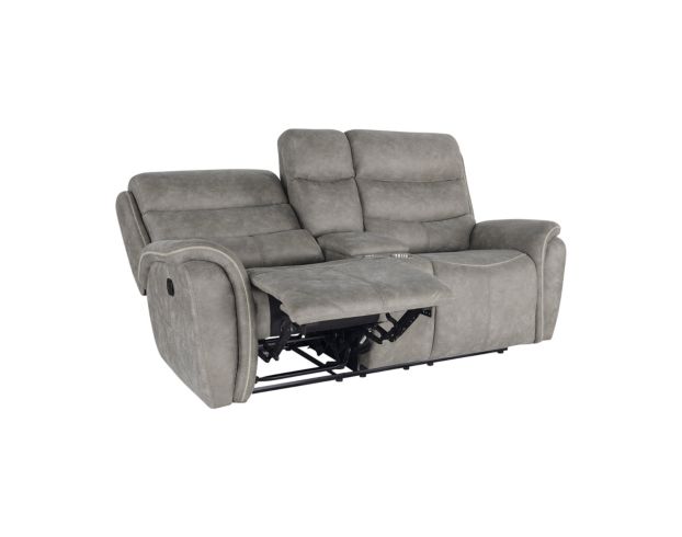 New Classic Home Furnishings Kamari Gray Reclining Console Loveseat large image number 3