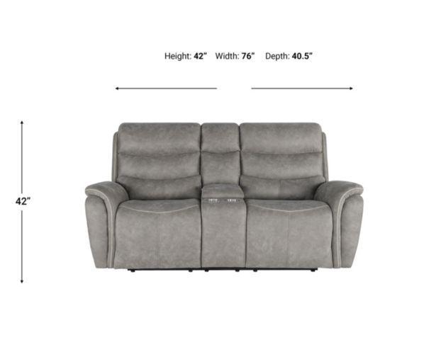 New Classic Home Furnishings Kamari Gray Reclining Console Loveseat large image number 7