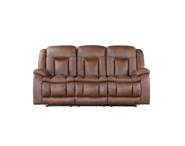 New Classic Home Furnishings Morello Brown Dual Reclining Sofa large image number 1