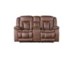 New Classic Home Furnishings Morello Brown Dual Reclining Loveseat with Console small image number 1