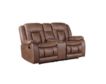 New Classic Home Furnishings Morello Brown Dual Reclining Loveseat with Console small image number 2