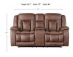 New Classic Home Furnishings Morello Brown Dual Reclining Loveseat with Console small image number 8