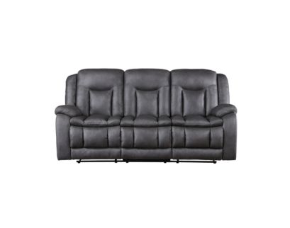 New Classic Home Furnishings Morello Gray Dual Reclining Sofa