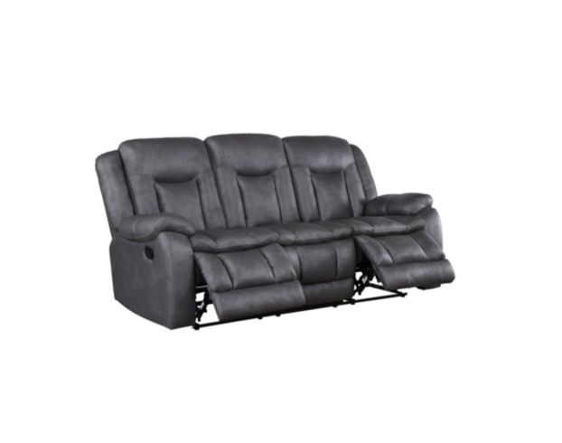 New Classic Home Furnishings Morello Gray Dual Reclining Sofa large image number 3