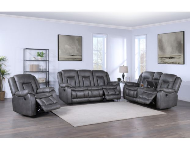 New Classic Home Furnishings Morello Gray Dual Reclining Sofa large image number 7