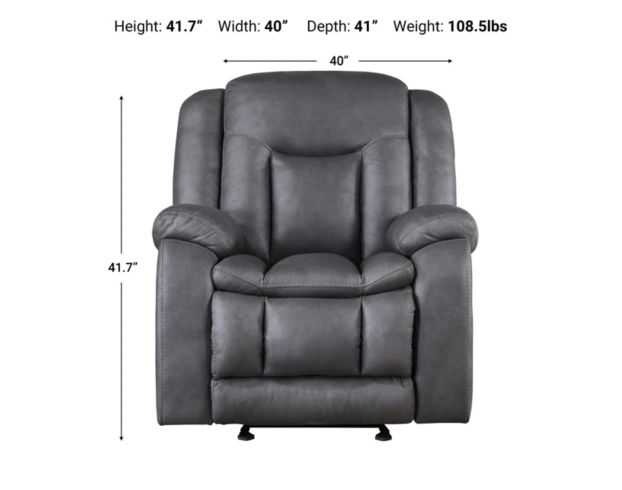 New Classic Home Furnishings Morello Gray Glider Recliner large image number 6