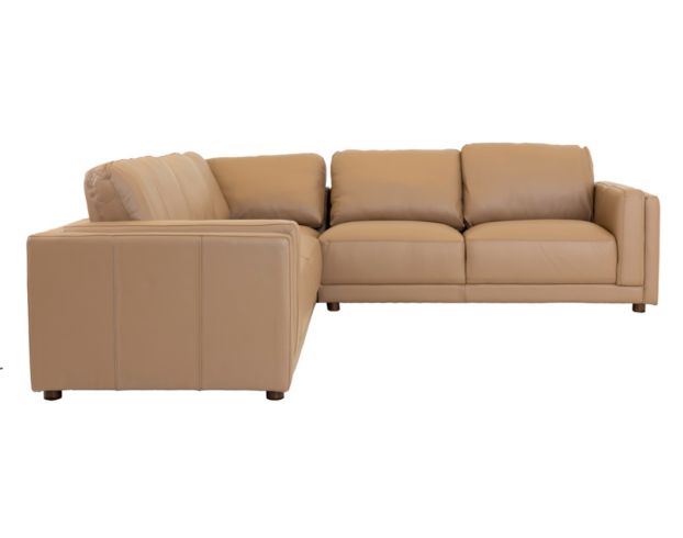 Nice Link Home Furnishings 9670 Collection camel 100% Leather 3-Piece Sectional large image number 1