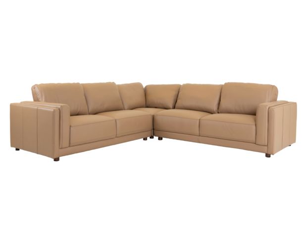 Nice Link Home Furnishings 9670 Collection camel 100% Leather 3-Piece Sectional large image number 2