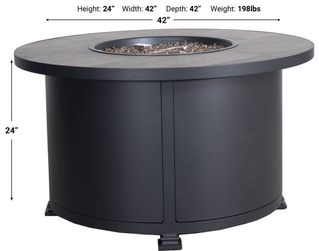 O W Lee Company Santorini 42-Inch Round Outdoor Fire Pit Table large image number 5