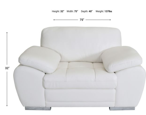 Palliser Miami Snow Leather Chair And 1/2 large image number 6