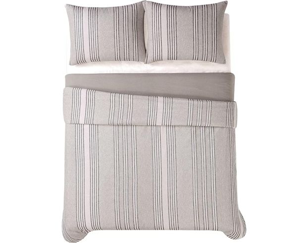 Pem-America Gray Striped 3-Piece King Comforter Set large image number 1