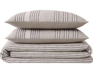 Pem-America Gray Striped 3-Piece King Comforter Set