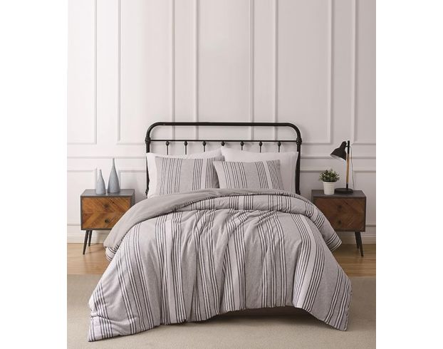 Pem-America Gray Striped 3-Piece King Comforter Set large image number 3