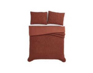 Pem-America Christian Siriano NY Rust Textured Puff 3-Piece Comforter Set