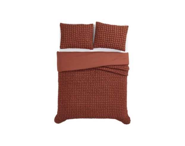 Pem-America Christian Siriano NY Rust Textured Puff 3-Piece Comforter Set large image number 1