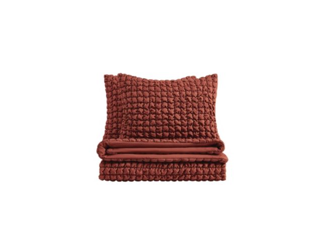 Pem-America Christian Siriano NY Rust Textured Puff 3-Piece Comforter Set large image number 3