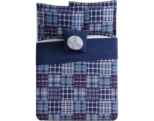 Pem-America, Inc. My World Navy Plaid 3-Piece Twin Quilt Set large image number 2