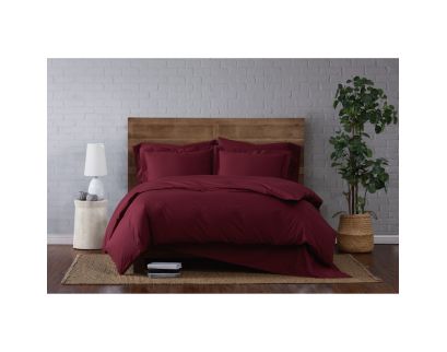 Pem-America Burgundy Queen 3-Piece Duvet Set