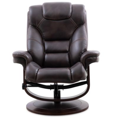 Parker House Monarch Brown Swivel Recliner and Ottoman Homemakers