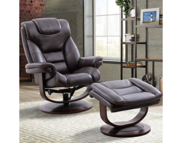 Parker House Monarch Brown Swivel Recliner and Ottoman large image number 3