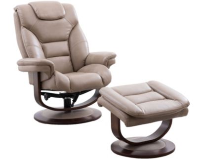 Parker House Monarch Linen Swivel Recliner and Ottoman