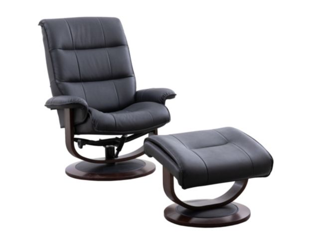 Black recliner chair online with footstool