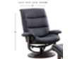 Parker House Knight Black Swivel Recliner & Ottoman small image number 6