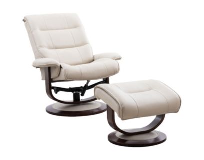 Parker House Knight White Swivel Recliner & Ottoman