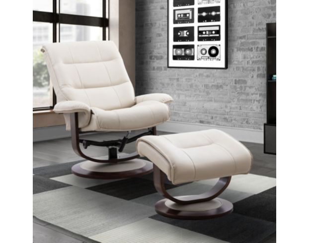 Parker House Knight White Swivel Recliner & Ottoman large image number 2