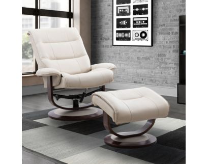 Parker House Knight White Swivel Recliner & Ottoman